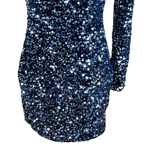 Stunner of Australia Women’s Velvet & Sequin 1 Shoulder Bodycon Mini Dre… - Picture 3 of 11